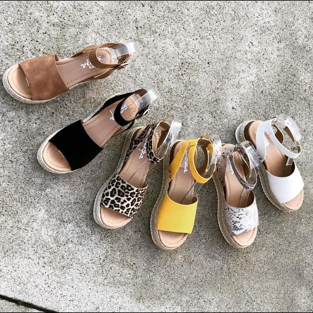 Best Seller Soda Topic Natural Espadrille Platform Sandals Nu Shuz Key West - Picture 7 of 8